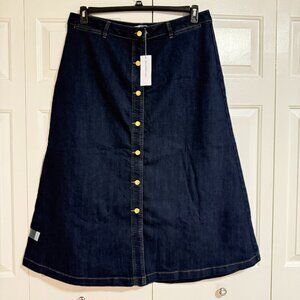 Liz Clairborne Denim Button-Front Midi Skirt Size 18 Prospect Wash NWT